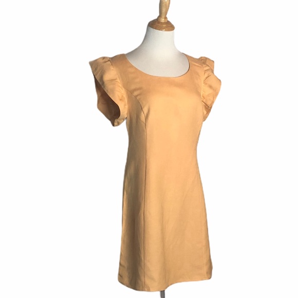 Urban Renewal Peach Linen Flutter Sleeve Mini Dress M - Picture 3 of 8